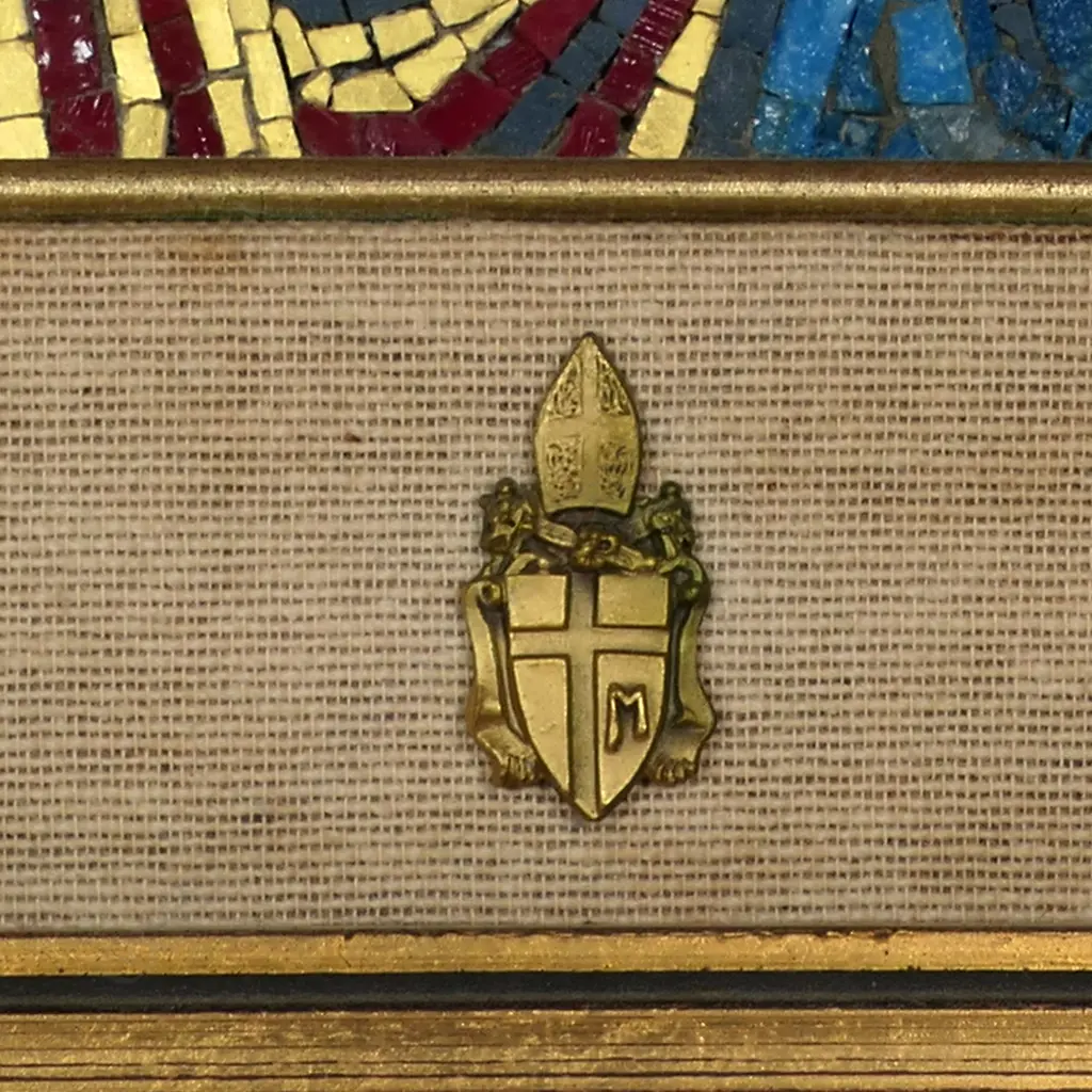 A mid 20thC mosaic iconic depiction of Christ Pantocrator artwork, Image 1++