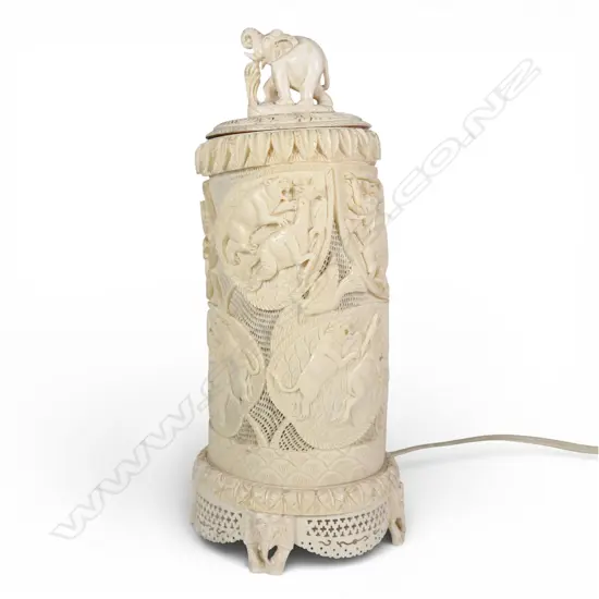 A vintage ivory lamp,