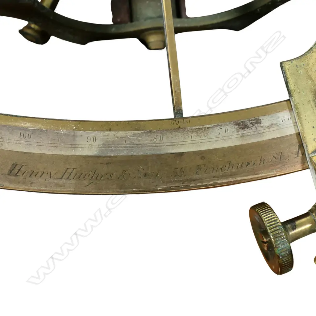 A Victorian brass sextant by Henry b Hughes and Sons, Image 1++