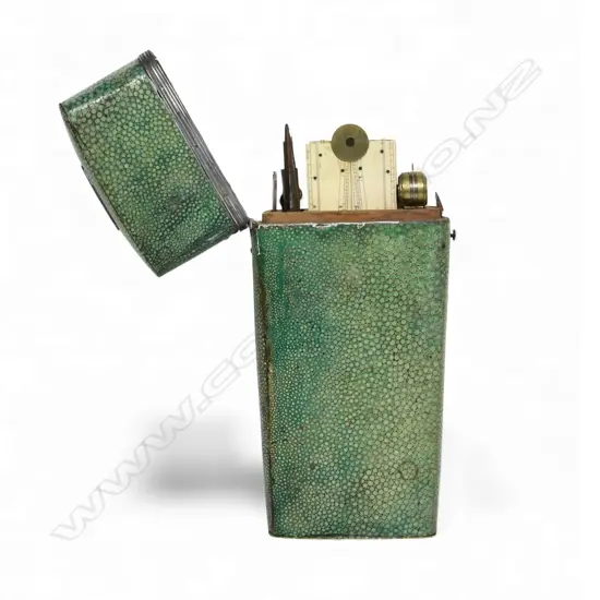 An Early 19thC shagreen cased drawing instrument set,