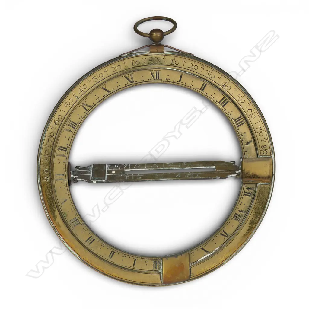A good c. brass universal equinoctial ring dial, English, Image 1++