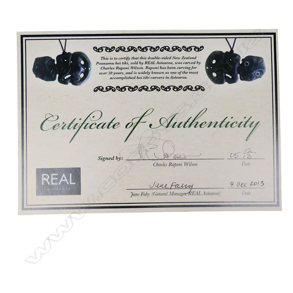 An uncommon Charlie Raponi Wilson carved double sided hei tiki, Image 1++