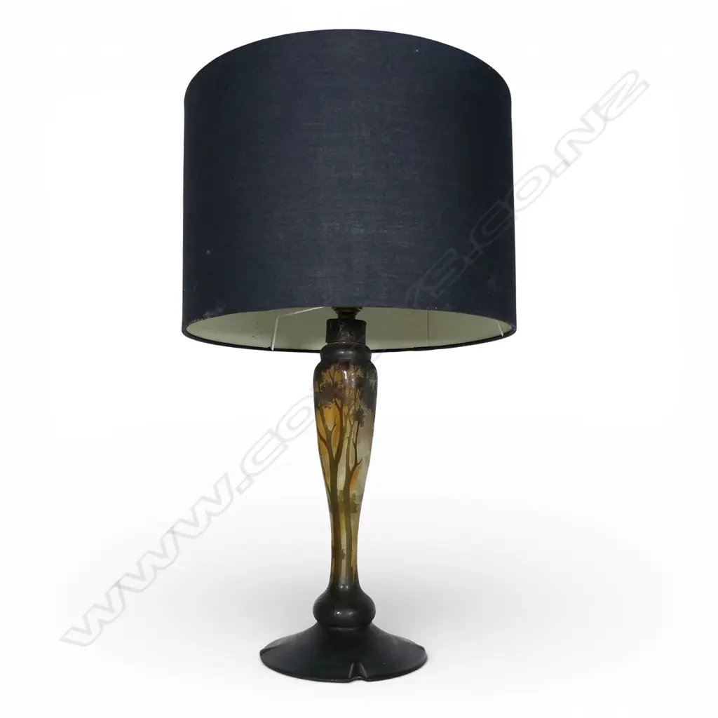 A c.1900 French cameo glass table lamp, Image 1++