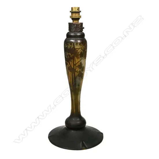 A c.1900 French cameo glass table lamp,