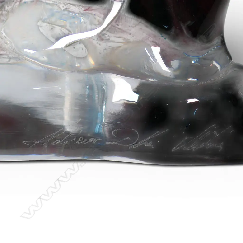 A Murano glass turtle and fish sculpture by Adriano Dalla Valentina, Image 1++