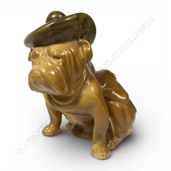 A Royal Doulton World War I bulldog in khaki tone,