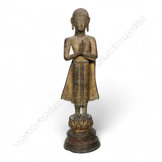 An 18thC Thai bronze Buddha Sakyamuni,