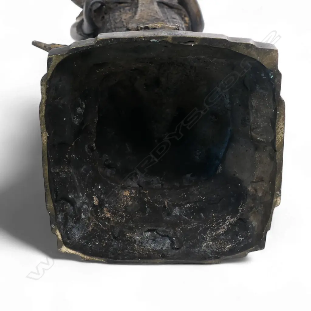 An antique Thai gilt bronze standing guardian spirit, Image 1++