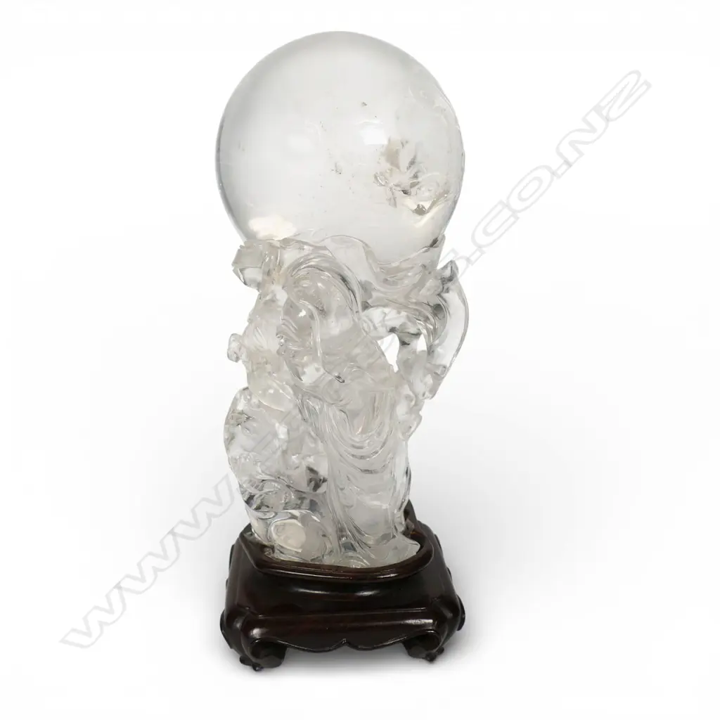 An uncommon Chinese one piece large rock crystal carving of Shao Lau, Image 1++