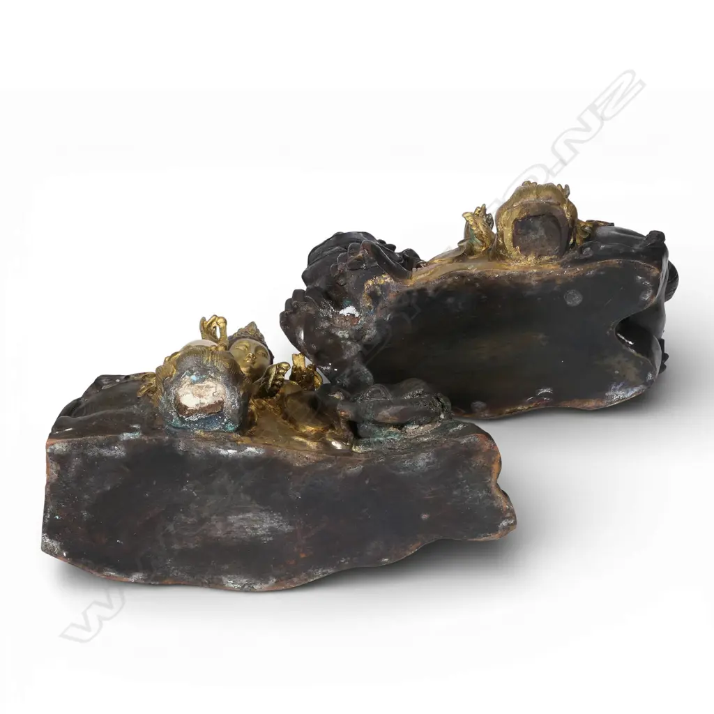 Two antique gilt bronze Bodhisattvas, Image 1++