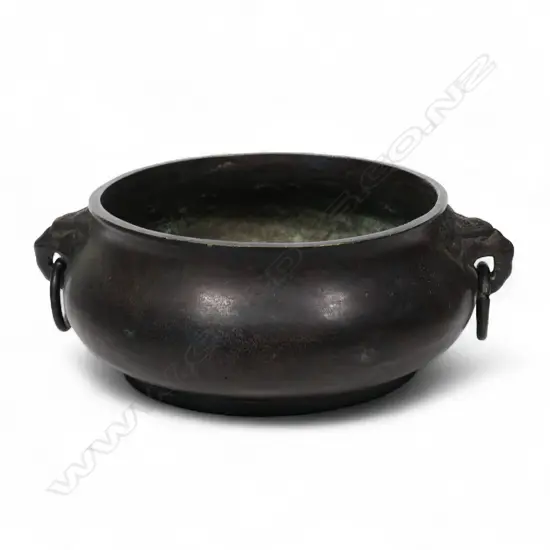 An 18thC Chinese bronze censor,