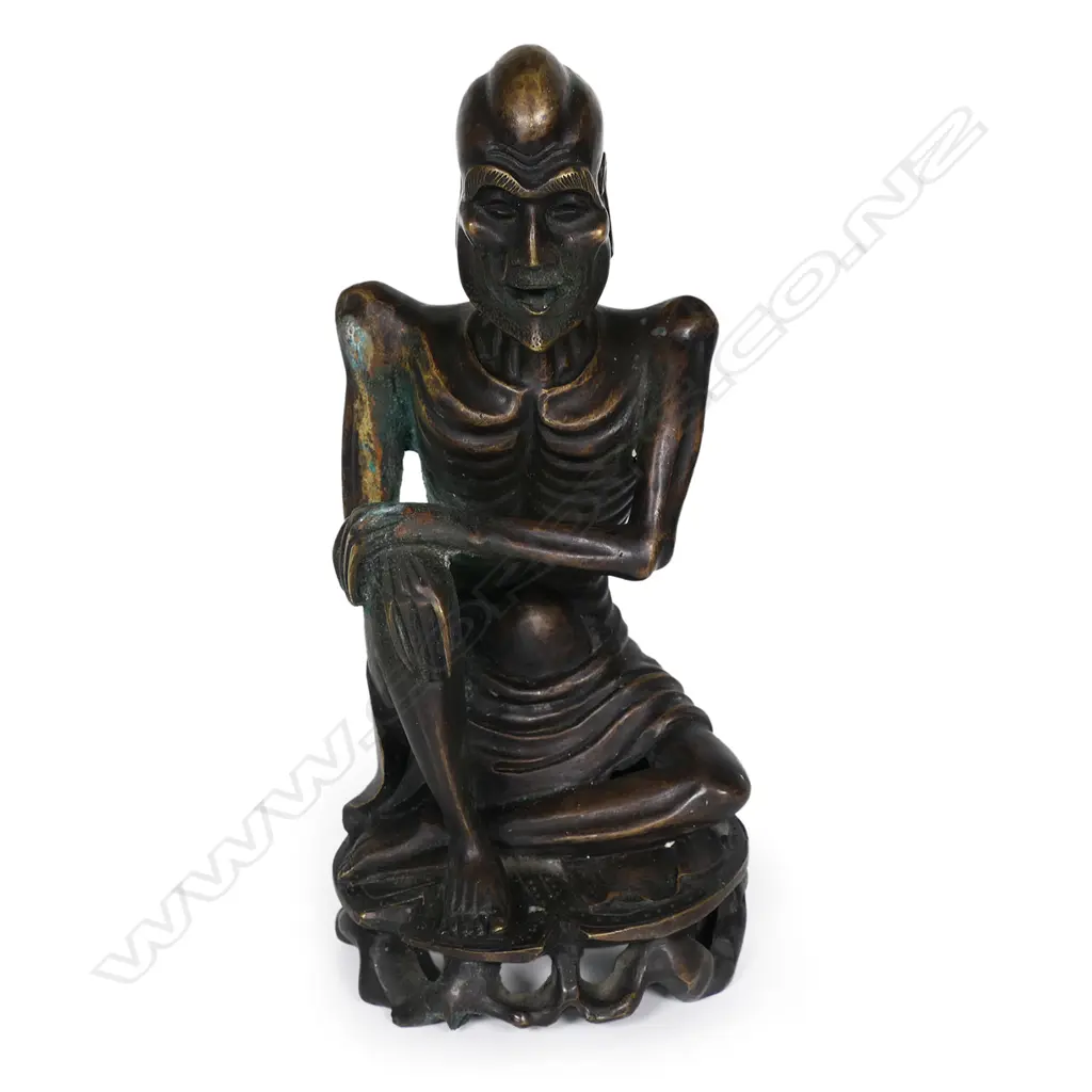 An early 1900s bronze figure of an emaciated Lohan, Image 1++