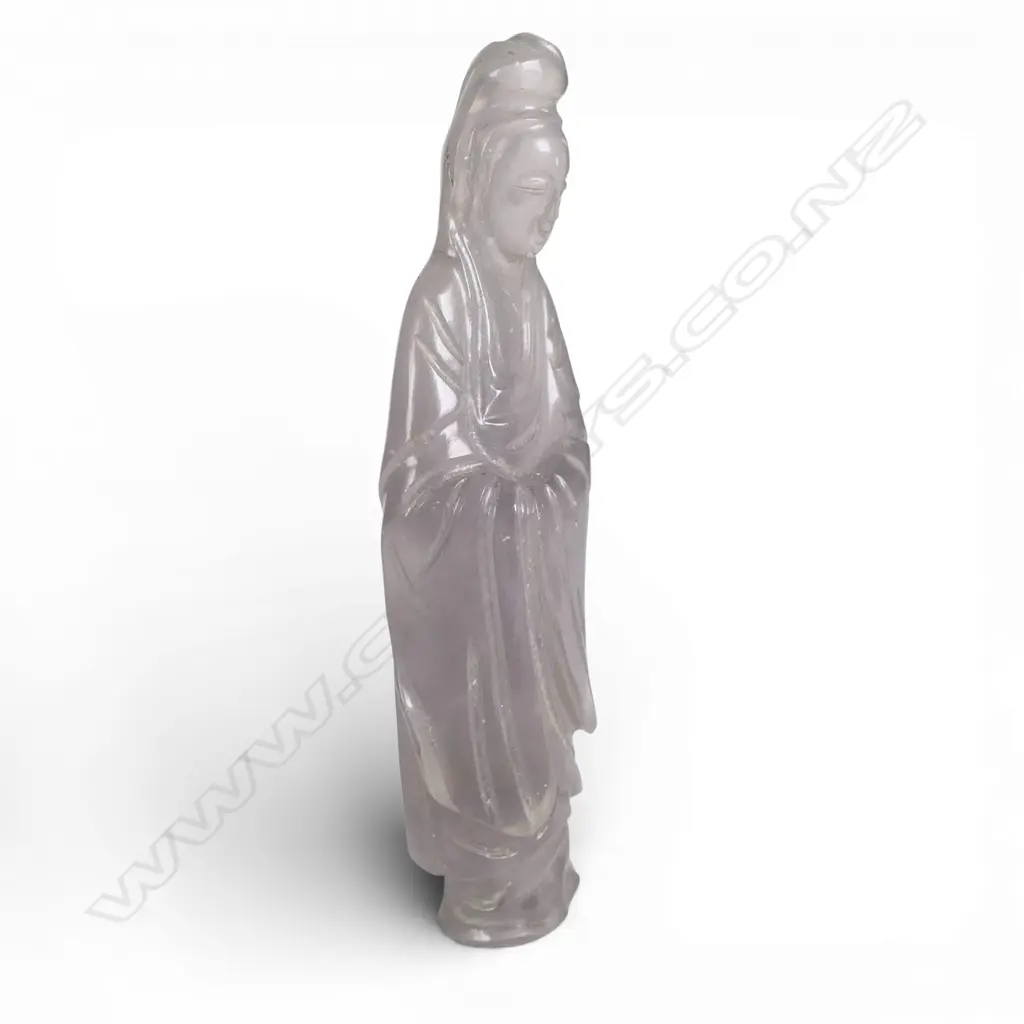 A 19thC rock crystal figure of Guanyin, Image 1++