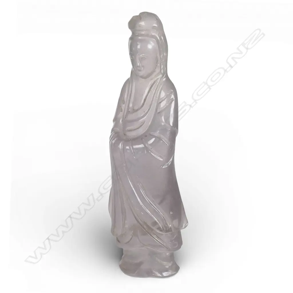 A 19thC rock crystal figure of Guanyin, Image 1++