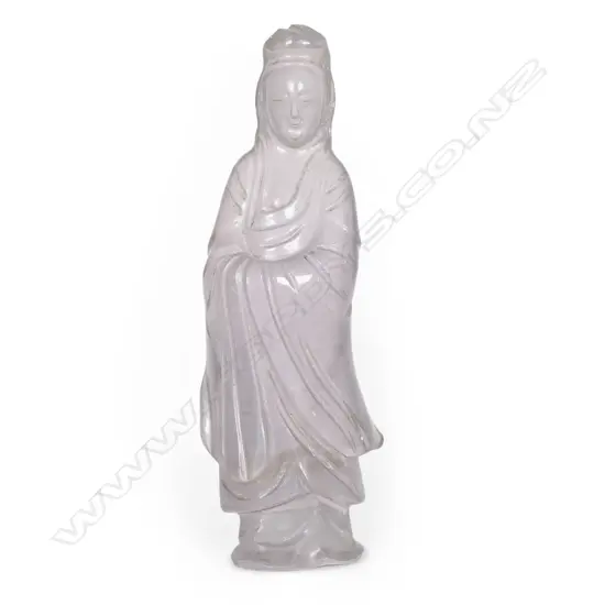 A 19thC rock crystal figure of Guanyin,