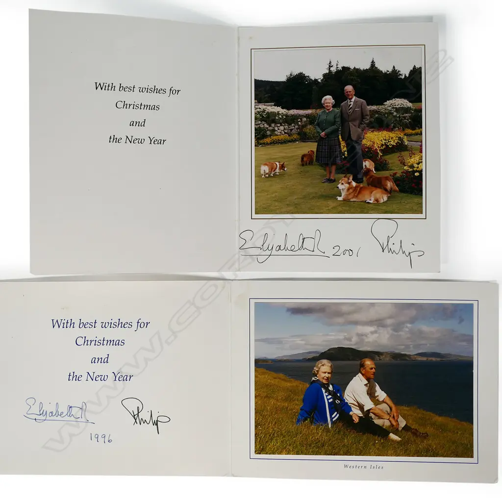 A pair silver framed and signed photos of Queen Elizabeth II and Prince Phillip, Image 1++