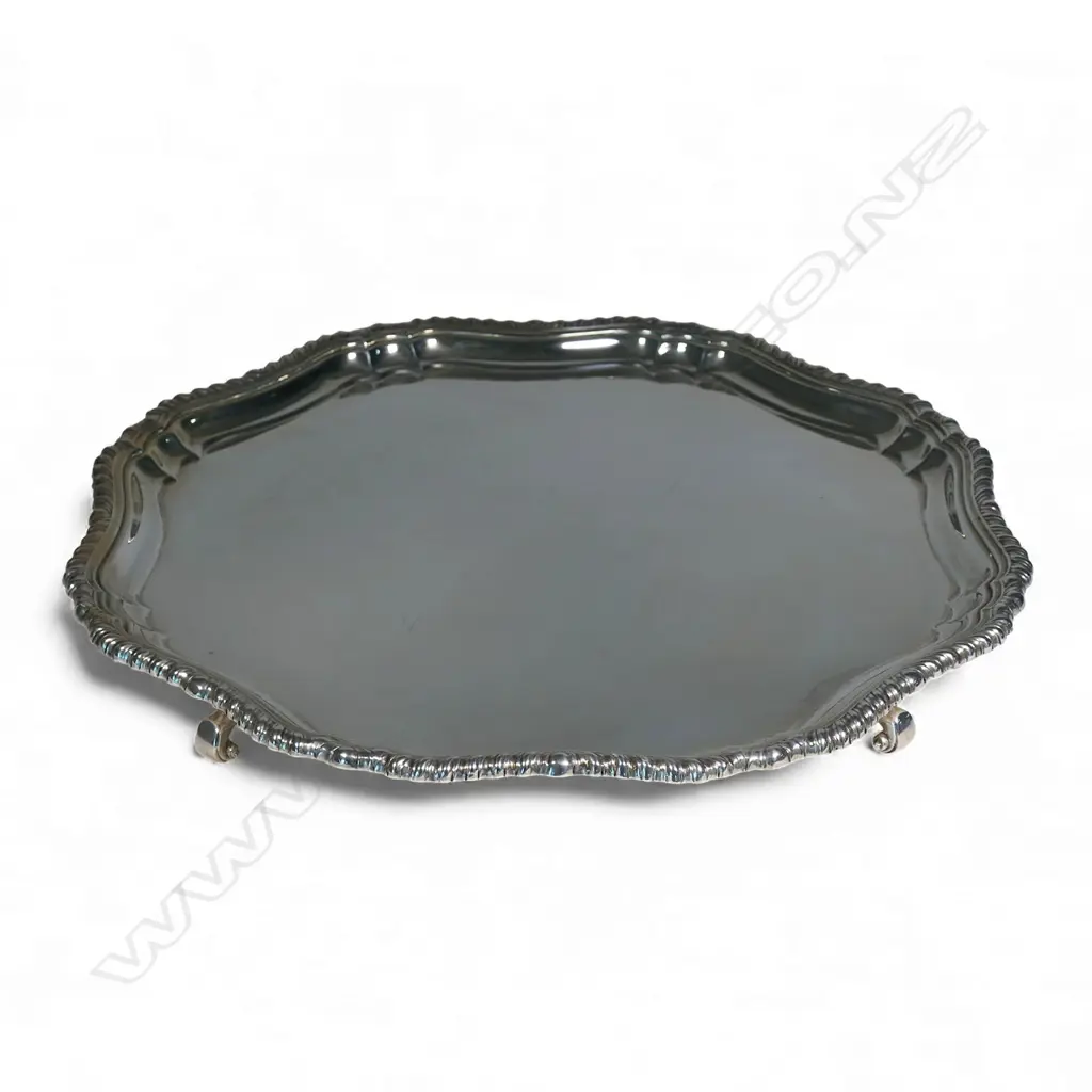 A mid-century sterling silver salver, Image 1++