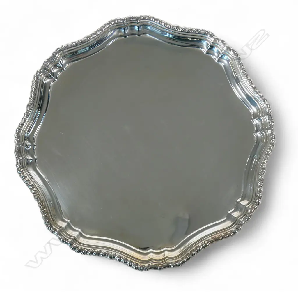 A mid-century sterling silver salver, Image 1++
