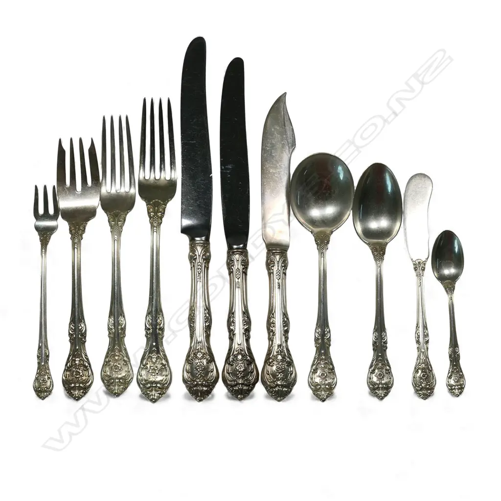 Vintage Gorham sterling silver 12 person banquet cutlery canteen, Image 1++