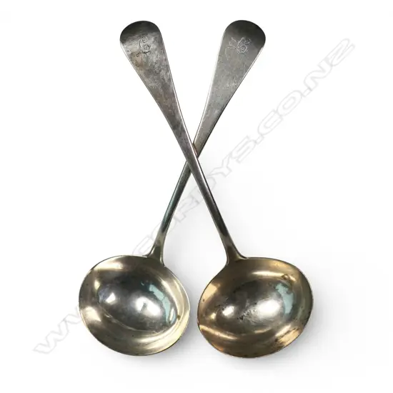 A pair of George IV silver sauce ladles,