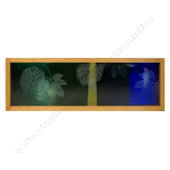 Holy Sanford framed three layer framed glass panel sculpture,