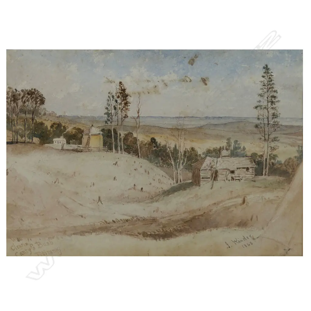 John Kinder (1819-1903) 'Clearing Canty's Bush. Titirangi', Image 1++