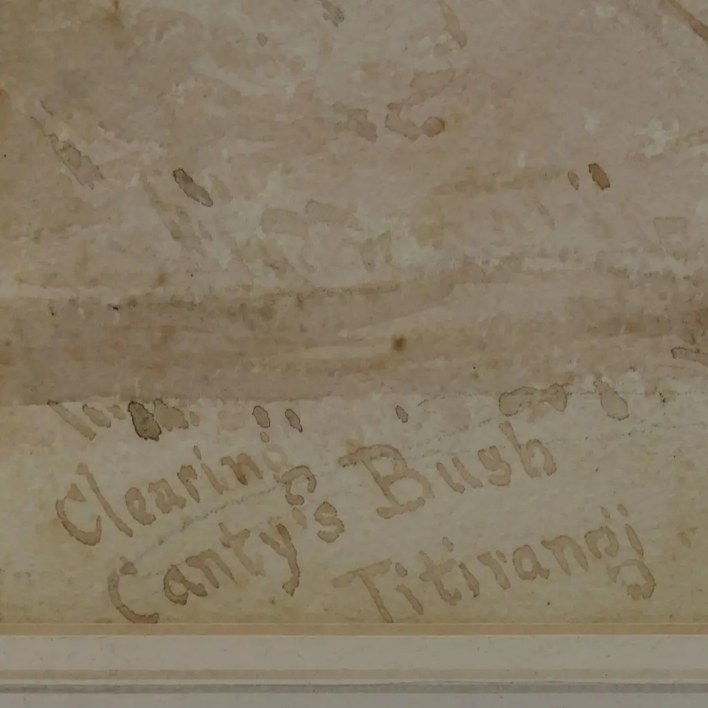 John Kinder (1819-1903) 'Clearing Canty's Bush. Titirangi', Image 1++