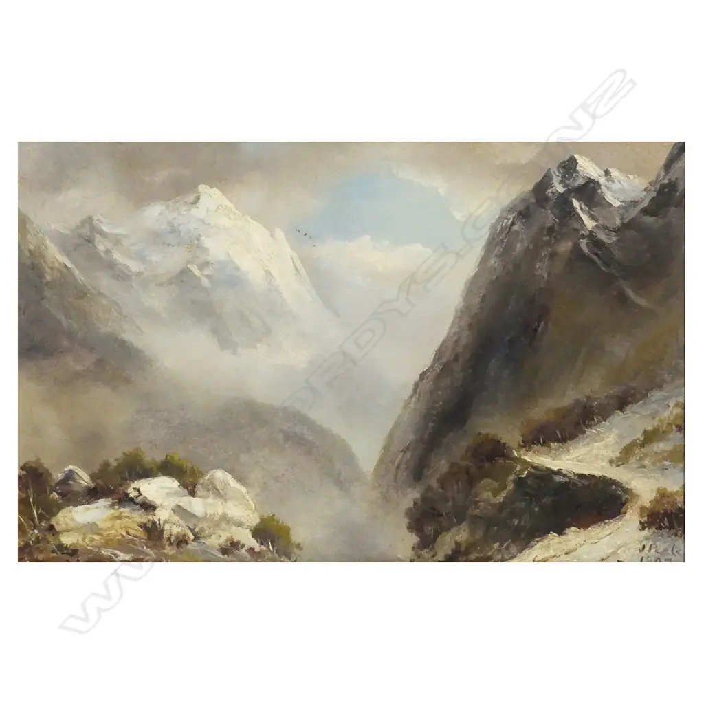 James Peel (NZ 1847-1905) Southern Alpine Landscape, Image 1++