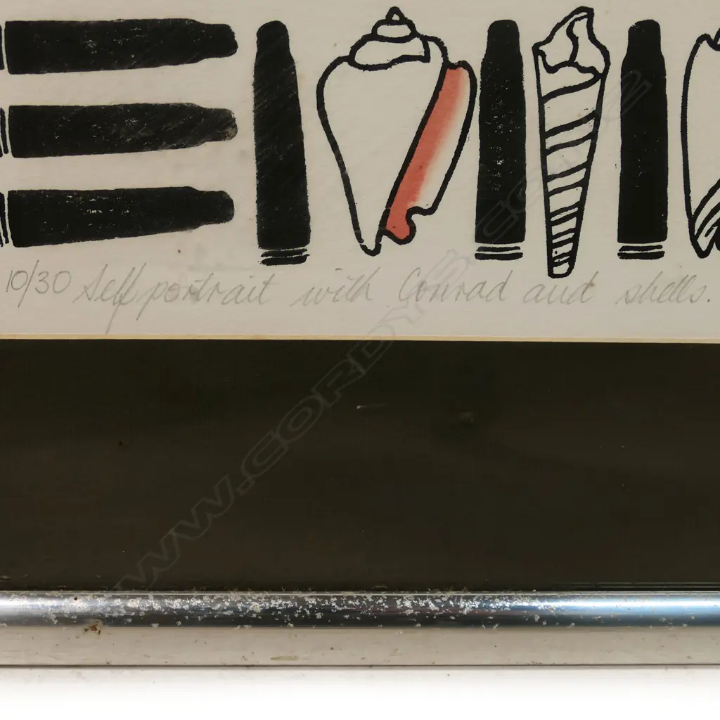 Robin White (NZ 1946-) Self Portrait with Conrad and Shells, Image 1++