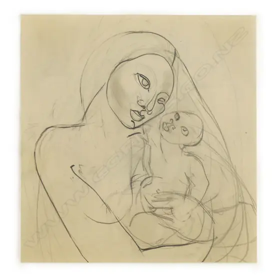 Louise Henderson (NZ 1902-1994) Mother and Child,