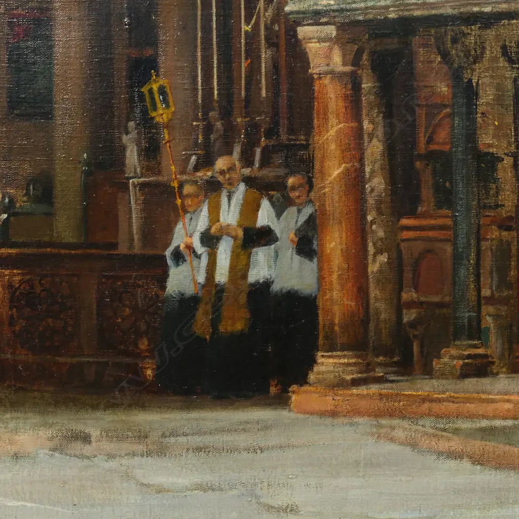 Poljeronia? Carletti (19thC Italian) 'Farniacja Martovary S. Marco Venezia' (interior of St. Marks, Venice), Image 1++