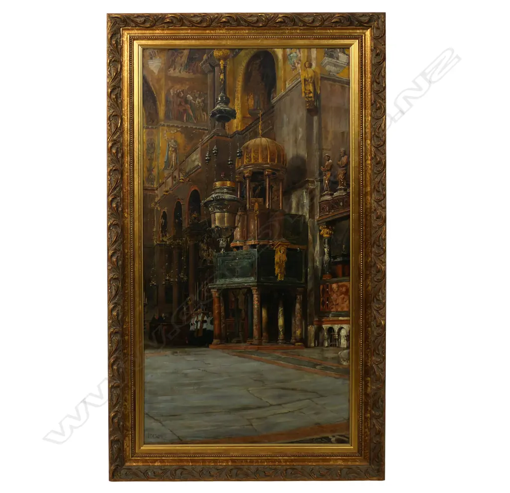 Poljeronia? Carletti (19thC Italian) 'Farniacja Martovary S. Marco Venezia' (interior of St. Marks, Venice), Image 1++