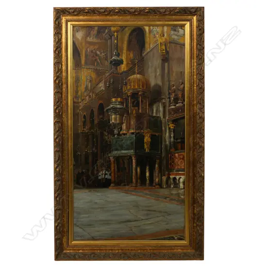 Poljeronia? Carletti (19thC Italian) 'Farniacja Martovary S. Marco Venezia' (interior of St. Marks, Venice),