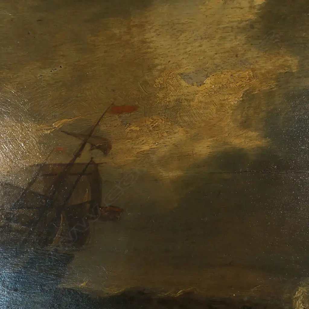 19thC artist unknown 'Sail Boats in a Rough Sea', Image 1++