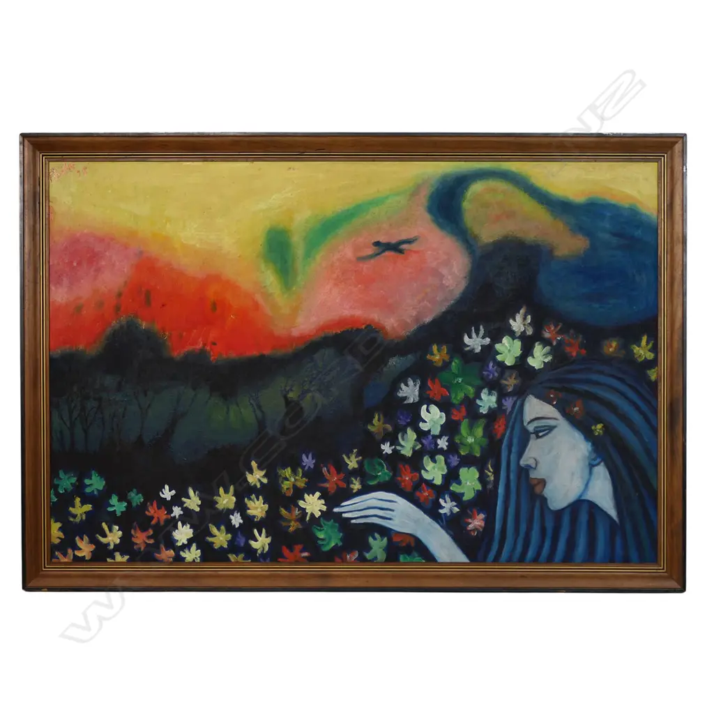 Alan Thornton (NZ/ Australia 1933-2014) Girl with flowers, Image 1++