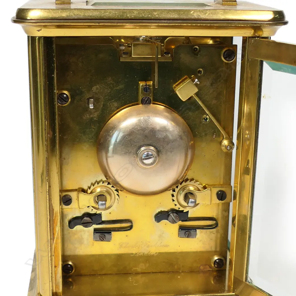 A late 19thC French brass cased carriage clock, Image 1++