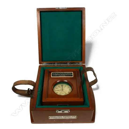 A 1941 Hamilton Watch Co, Lancaster, PA., USA Model 22 WWII US Navy cased chronometer deck watch,