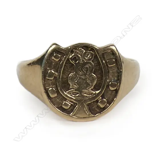 A vintage 9ct gold tiki ring,