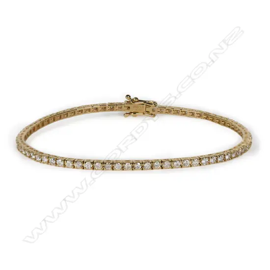 A 9ct gold and diamond tennis bracelet,