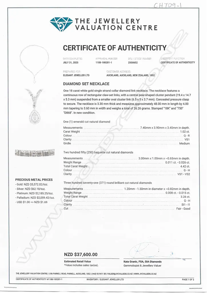 An impressive18ct white gold and diamond necklace, Image 1++