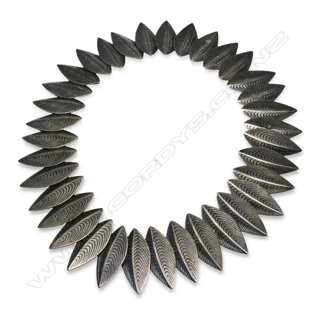 A c.1950 Anton Michelsen Denmark sterling silver leaf necklace, Image 1++