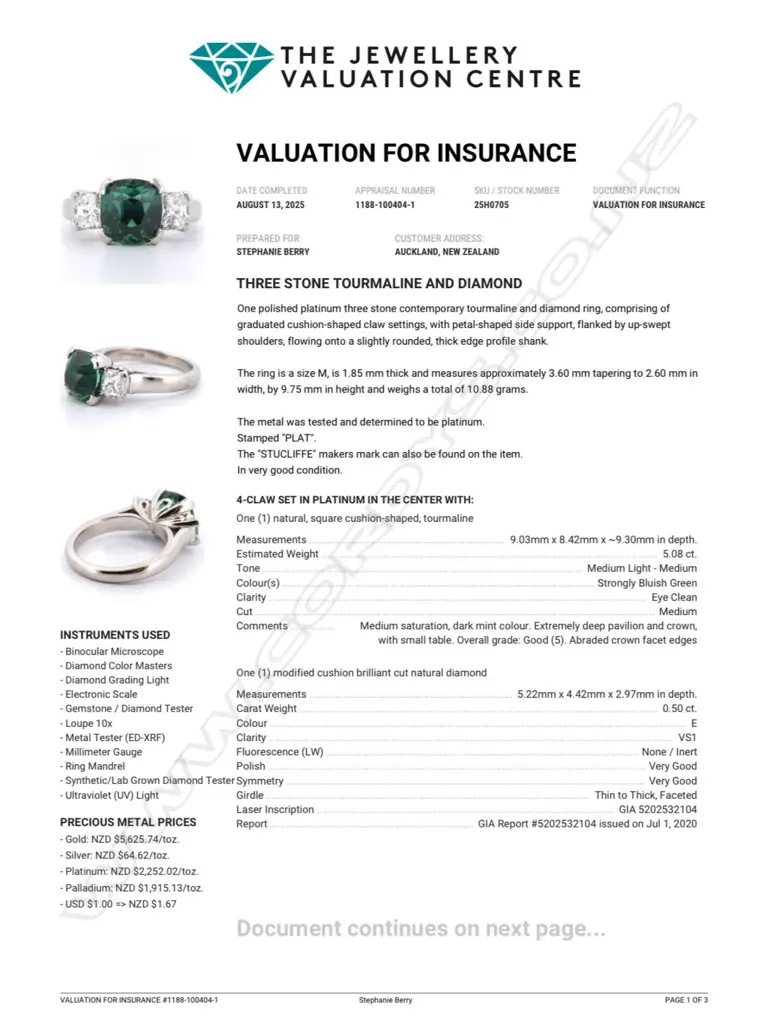 A platinum tourmaline and diamond dress ring, Image 1++