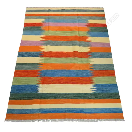 A handwoven kilim rug,