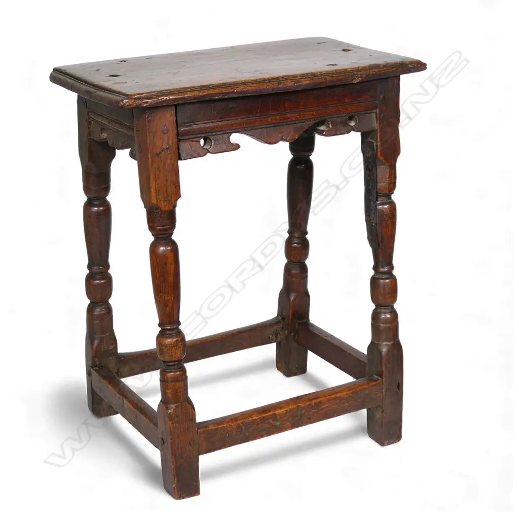 A 19thC country oak joint stool, Image 1++