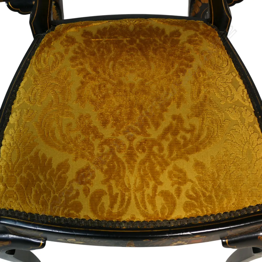 A set of four ebonised dining chairs, Image 1++