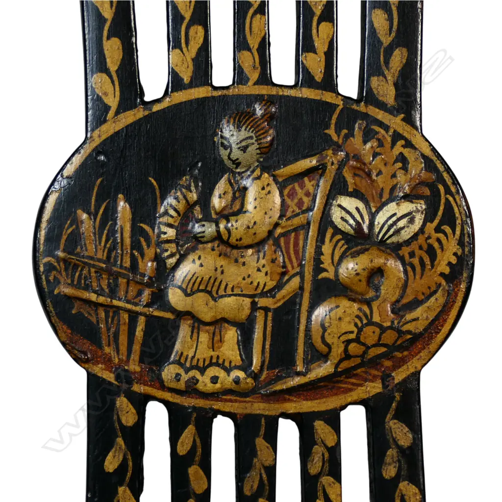 A set of four ebonised dining chairs, Image 1++