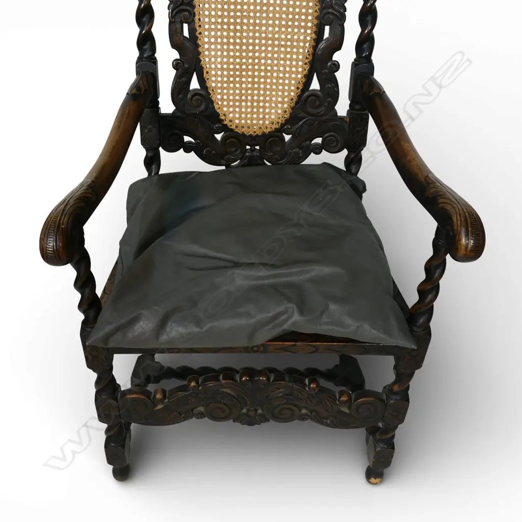 A harlequin five set of 19thC Charles II style chairs, Image 1++