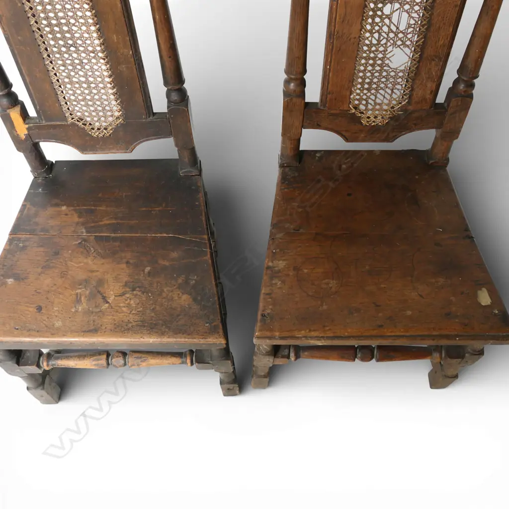 A set of four 19thC Charles II style dining chairs, Image 1++