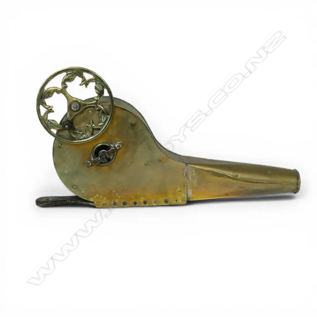 An early George III Irish 'Micheal O'Brine Dublin 1769' brass fire bellows, Image 1++