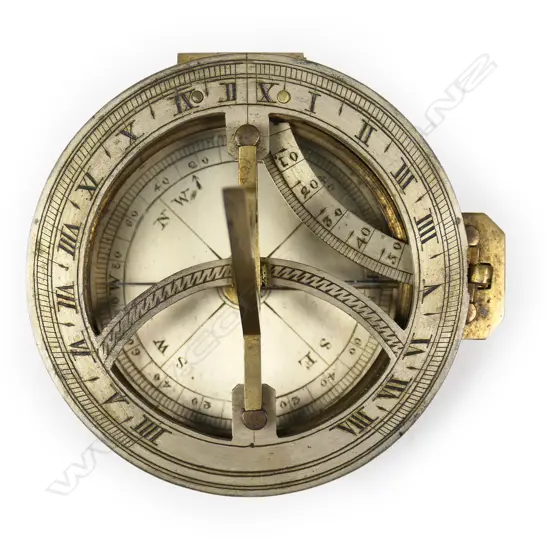 An octagonal brass equatorial sundial,